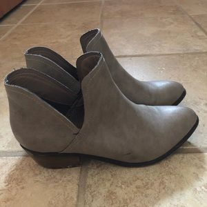 Grey side slit booties